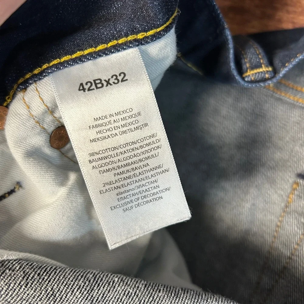 Polo Ralph Lauren Hampton Relaxed Straight Jeans Mens 42x32 Dark Wash Denim